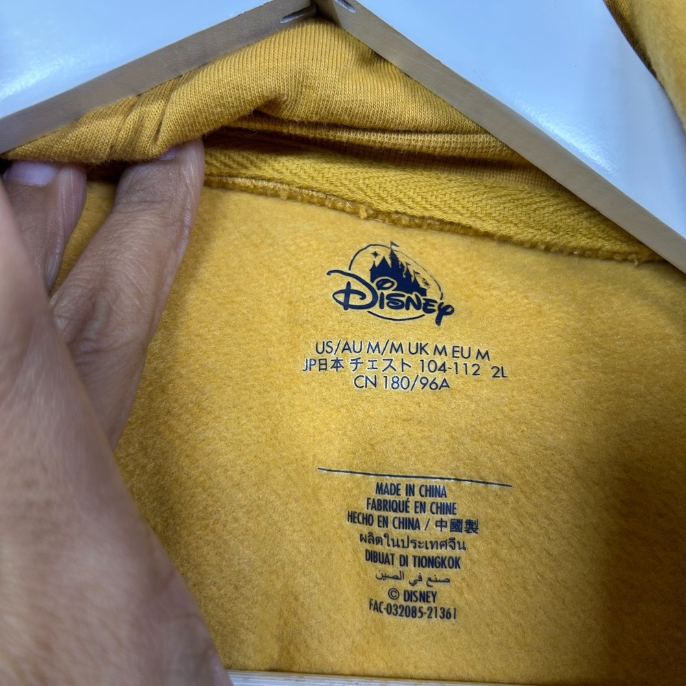 Disney Mickey 50th Anniversary Hoodie Unisex Yellow Castle Graphic Pullover - M - Picture 5 of 7
